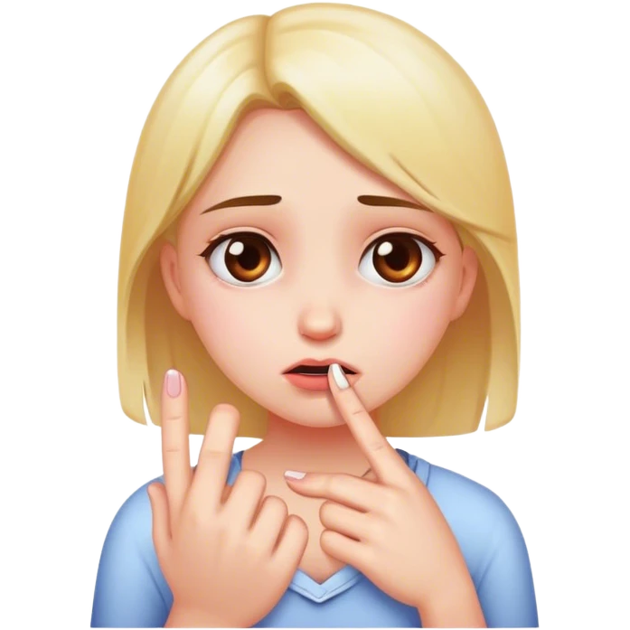 Girl with hurt finger  emoji