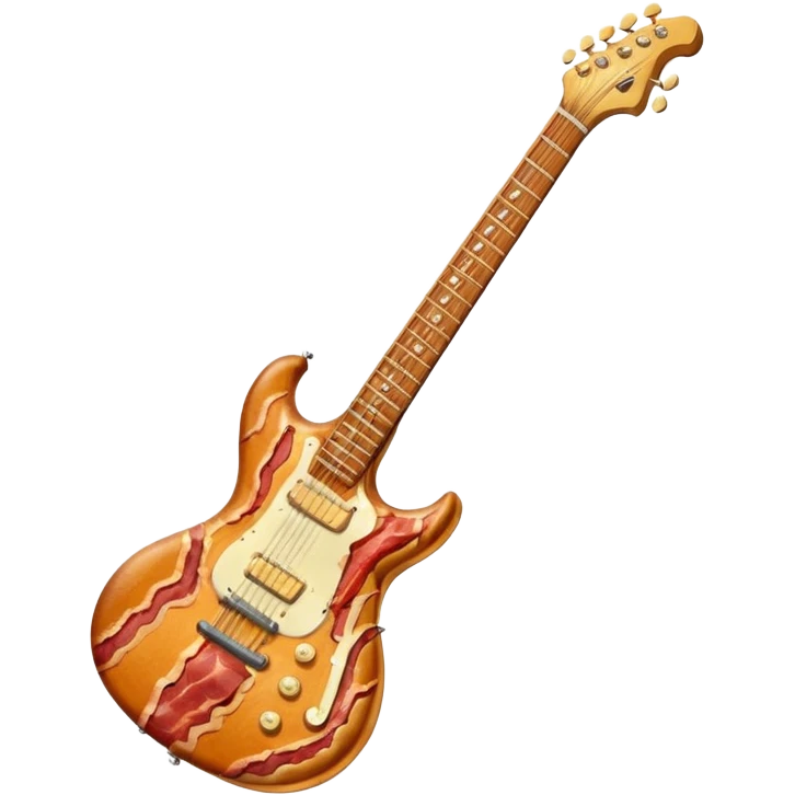 electric guitar made of bacon emoji