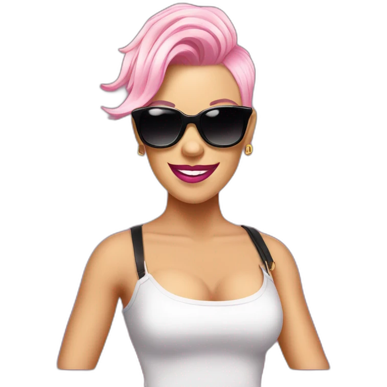 P!nk with sunglasses emoji