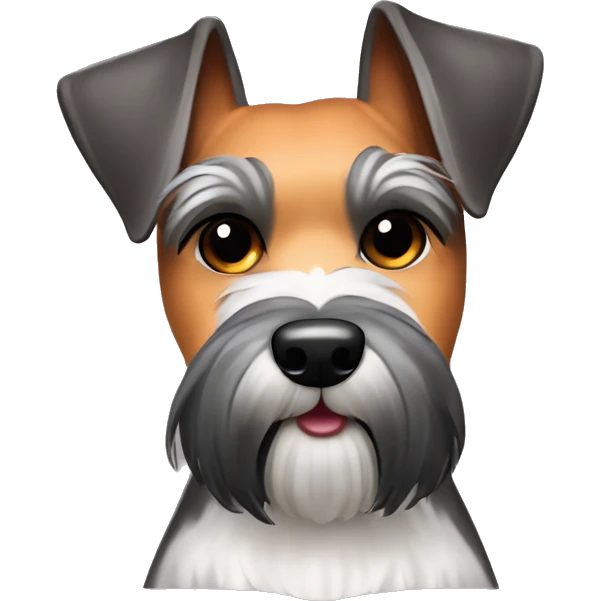 schnauzer holding  a sweet potato pie emoji