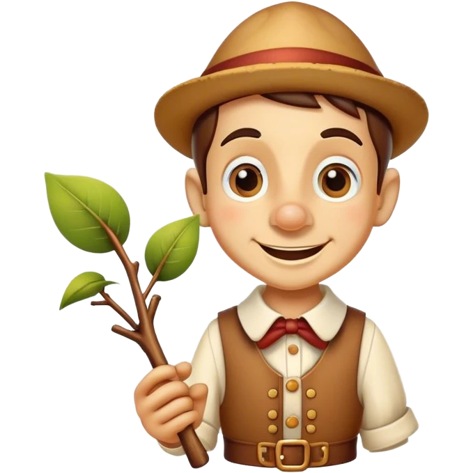 Pinnochio with a branch nose  emoji