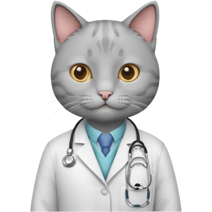 gray doctor cat emoji