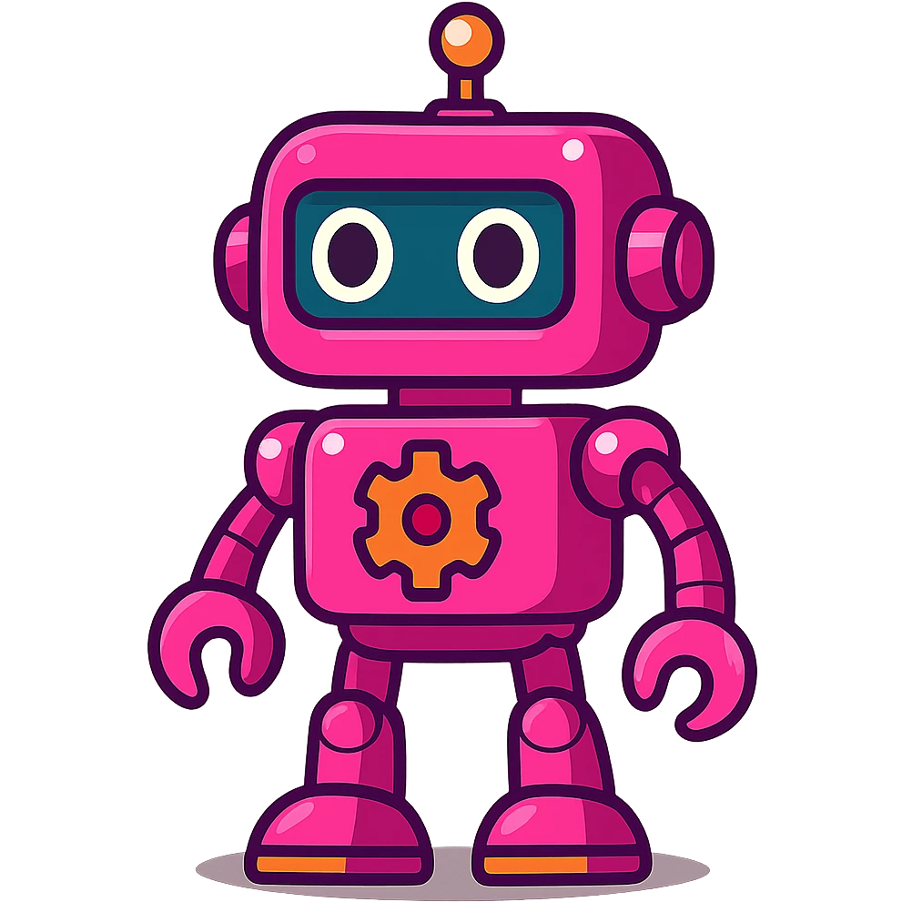 shiny pink robot emoji