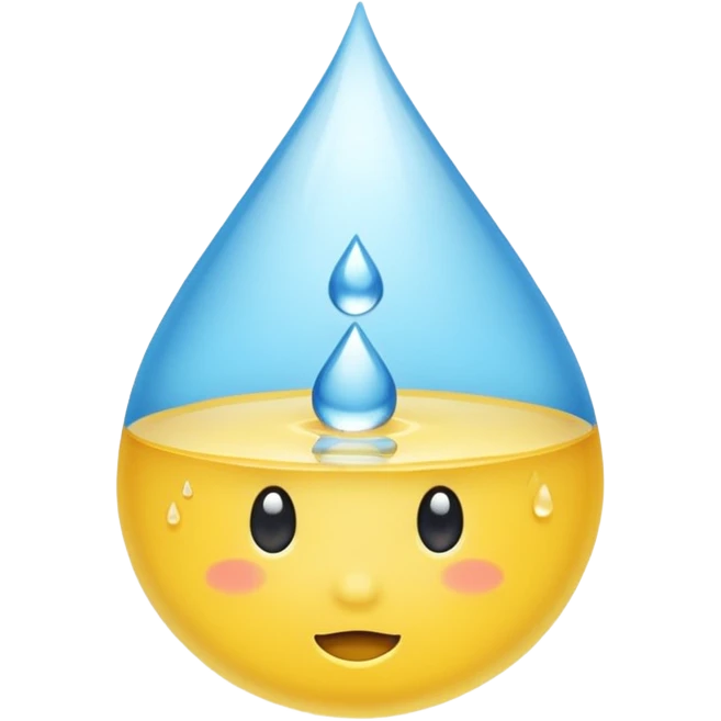 Yellow Drop of Water with no face emoji