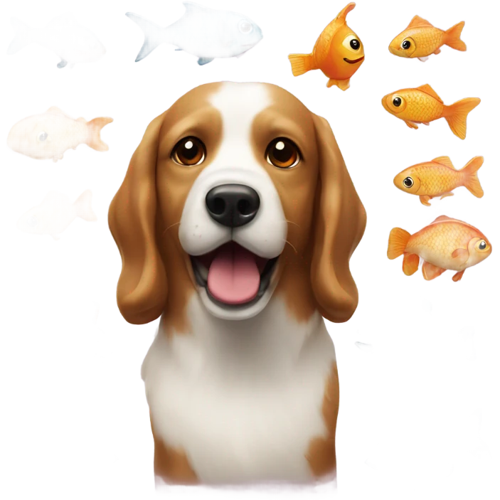 hund und fisch mit herz emoji