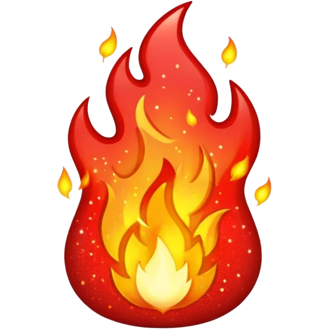 glitter red beutiful fire emoji