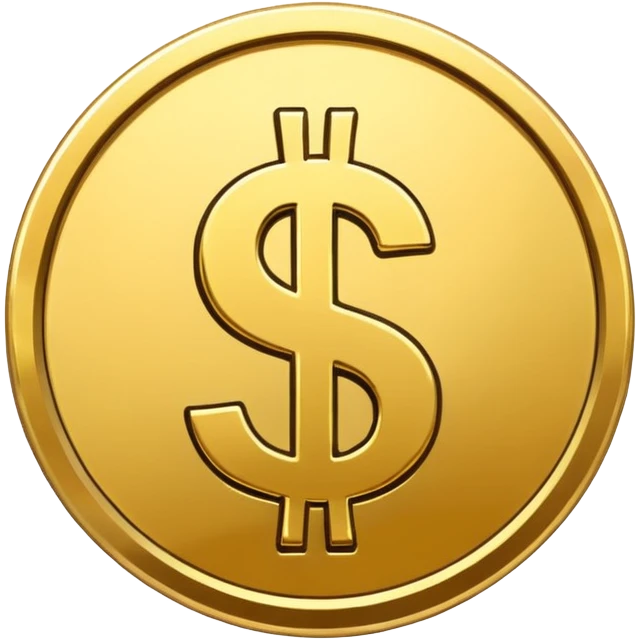 monedas con signo de dolar  emoji