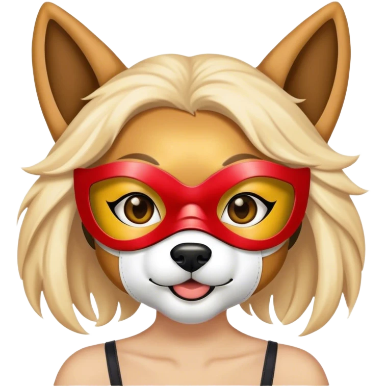 girl in a dog mask in the sun emoji