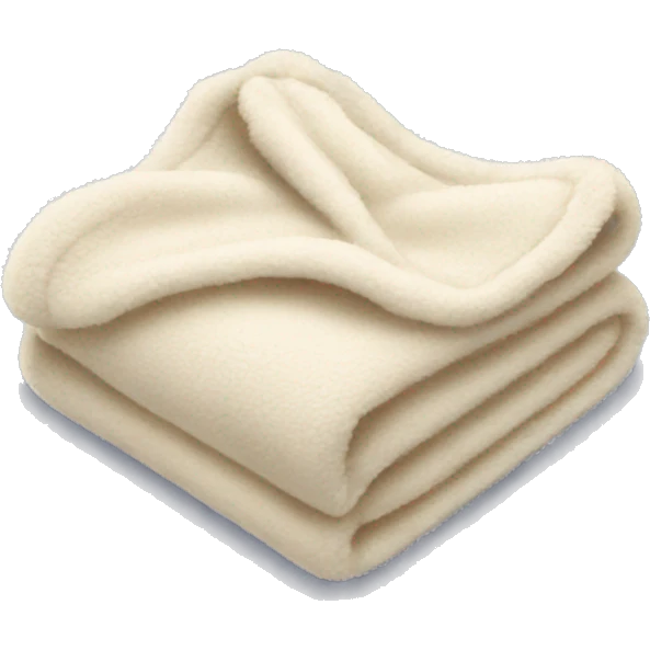 Folded fuzzy cream blanket emoji