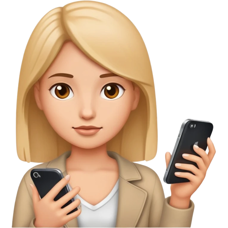 Girl with phone emoji