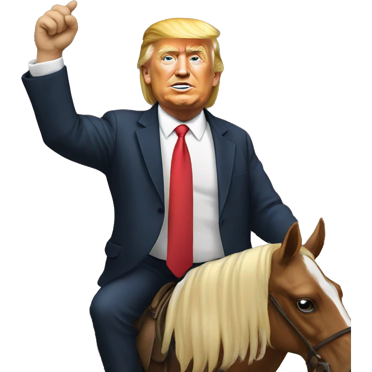 Trump on horse emoji