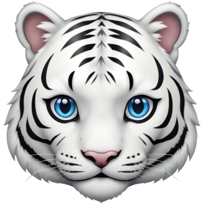 White tiger blue eyes emoji