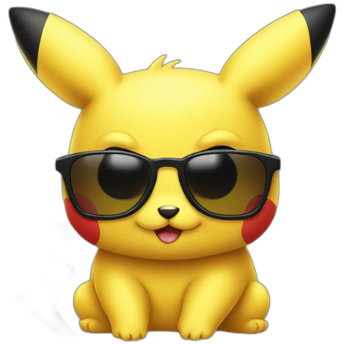 Pickachu with sunglasses emoji
