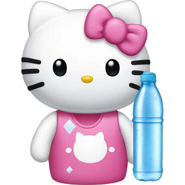 Hello kitty with water bottle emoji