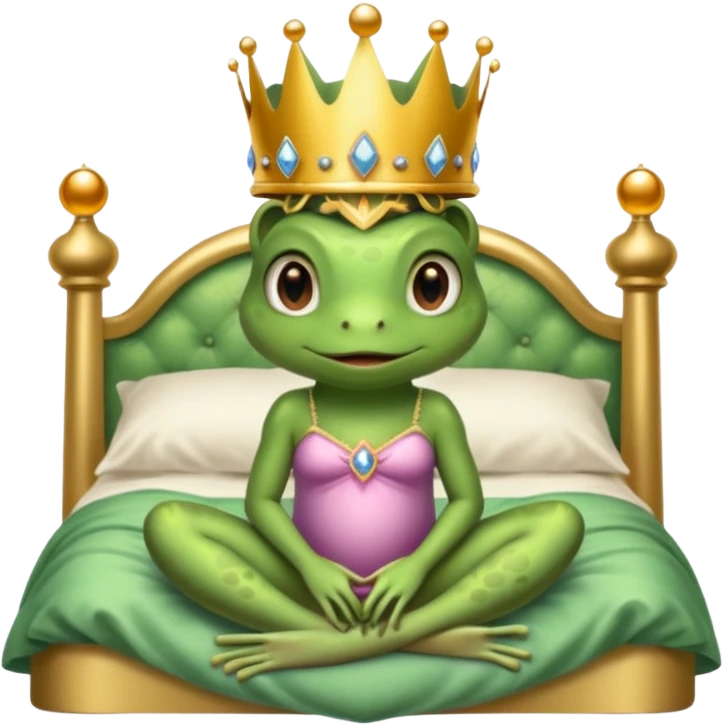 frog princess sitting on bed emoji