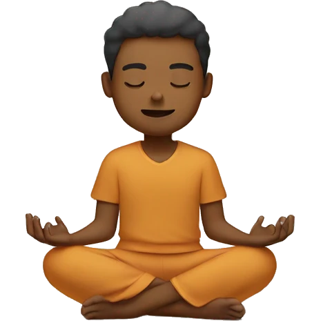 Brown person meditating ￼ emoji