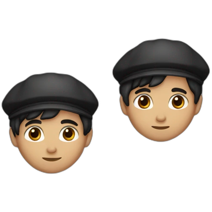 boy with black hair, brown eyes, beard, basque beret emoji