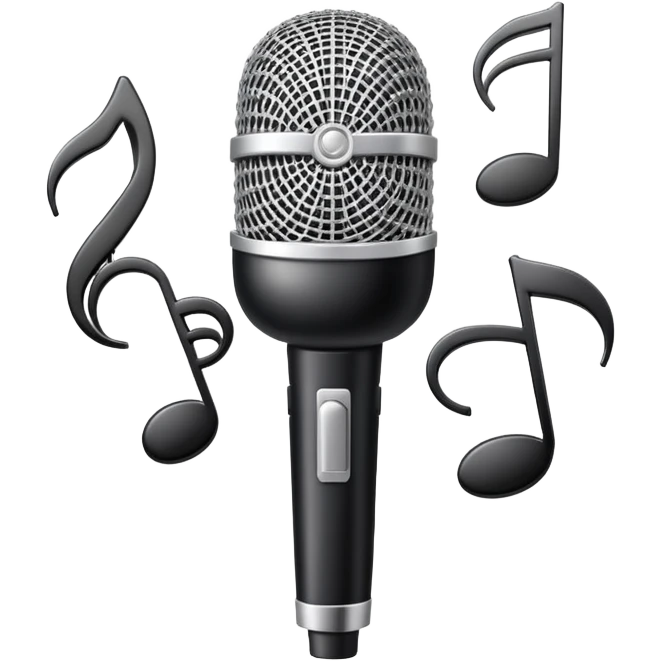 Microphone with musical notes for 'Baby' song emoji