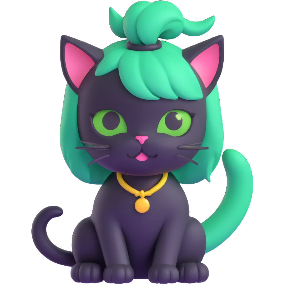 cat with green hair emoji