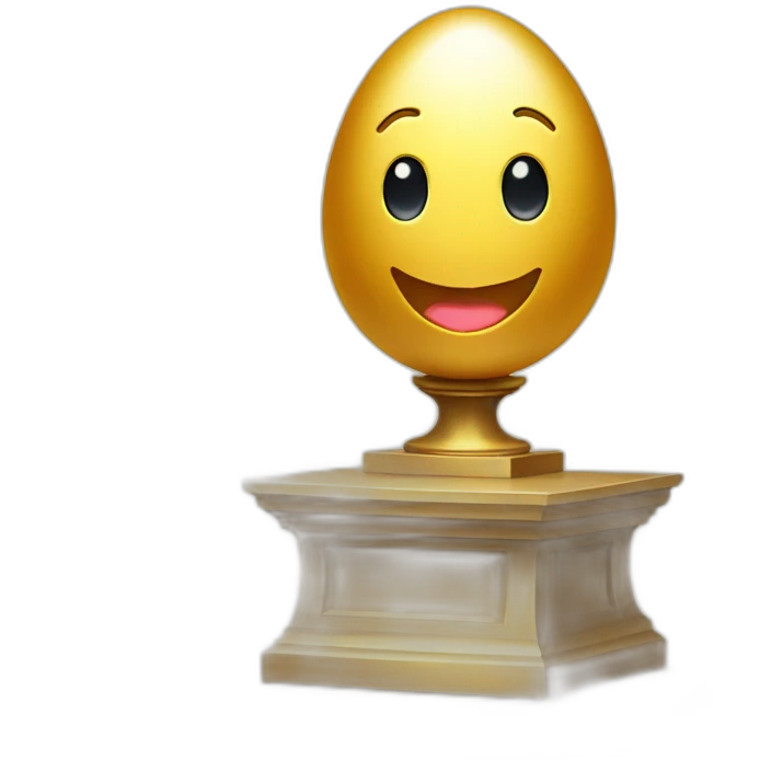 smiling golden egg on a pedestal emoji