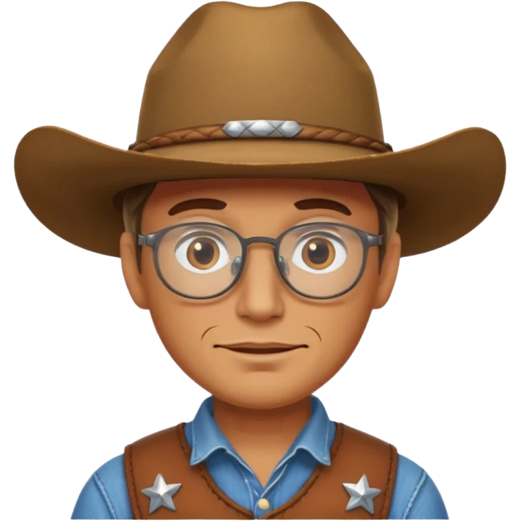 cow boy with eye glass emoji