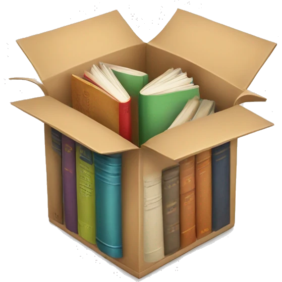 open box with books inside emoji