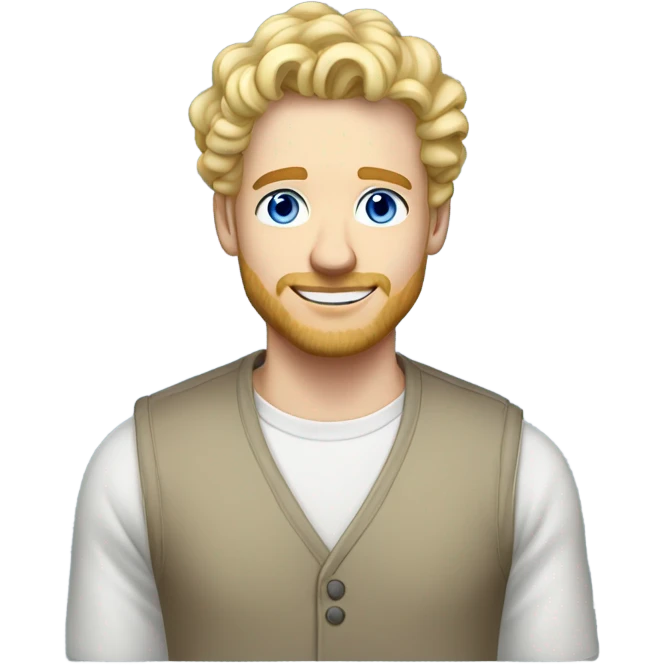 full body light curl blonde 30yo man blue eyed pale skin emoji