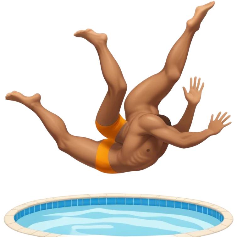un hombre tirandose a una piscina emoji