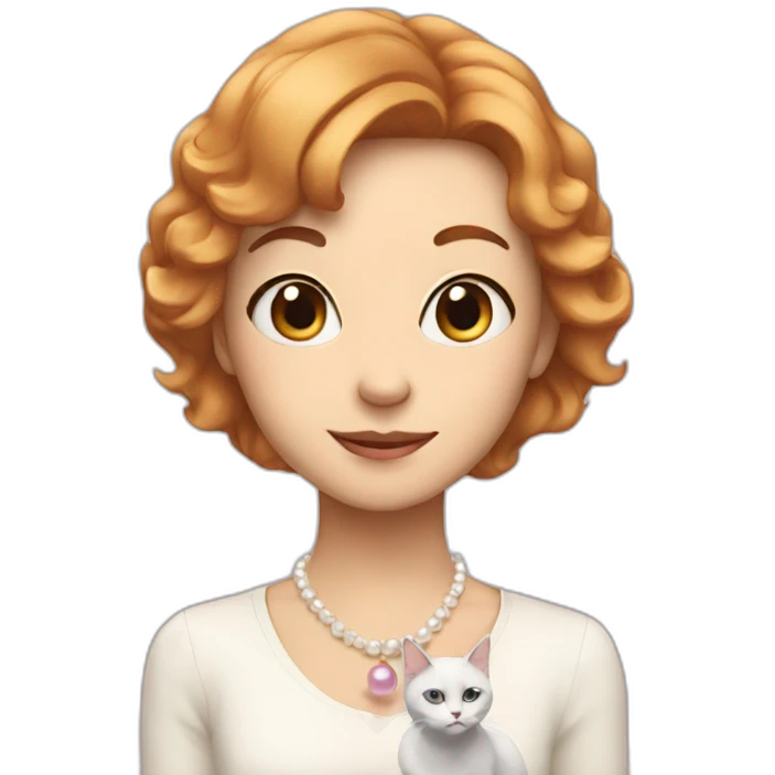 Pearl with a cat  emoji