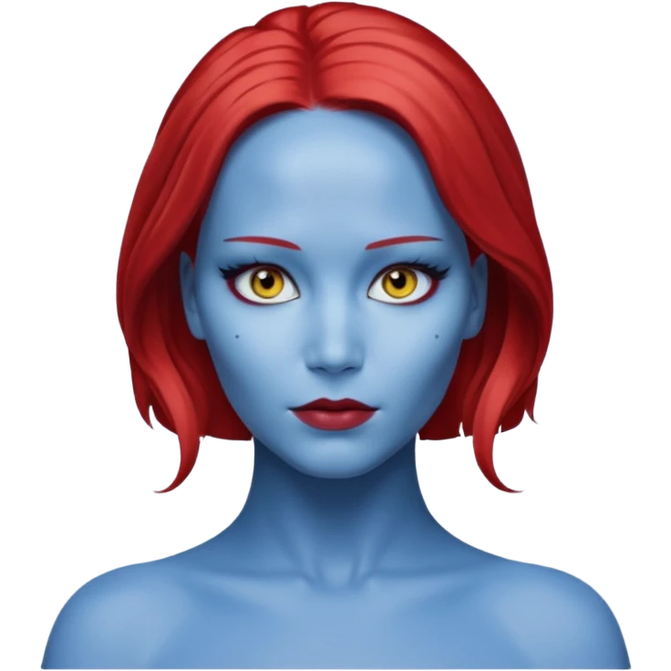 jennifer lawrence x-men mystique red sleek back hair yellow eye  emoji