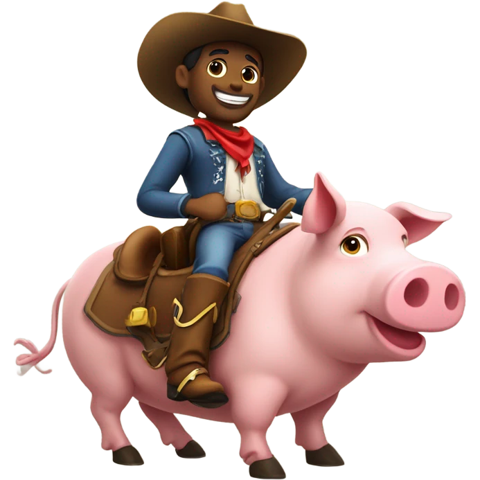 Cowboy on a pig emoji