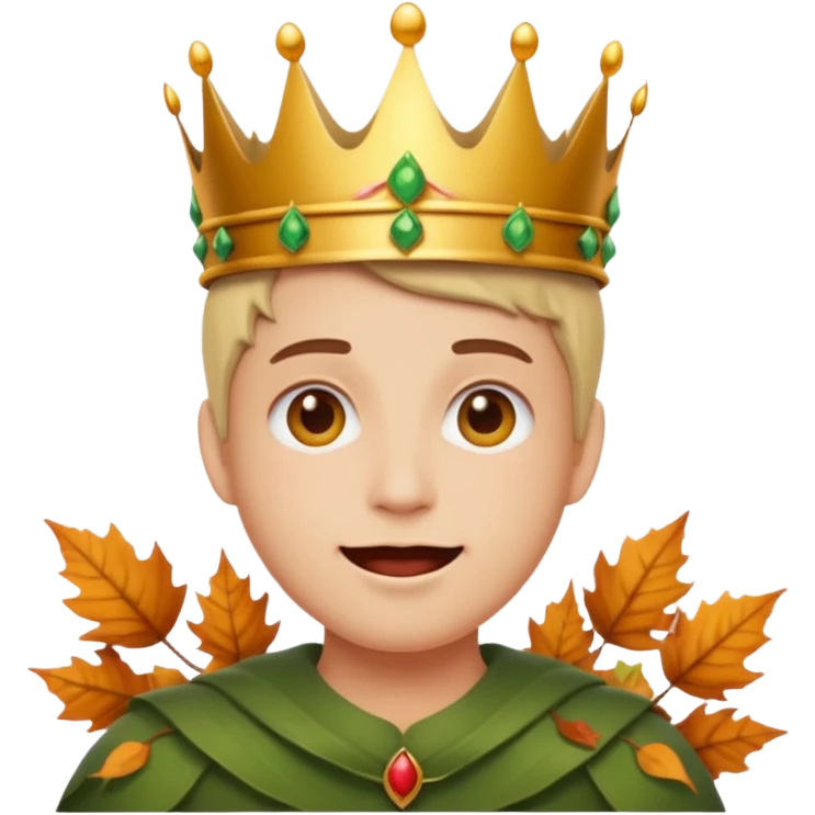 fall ecstatic emoticon artsy slightly creepy crown of leaves but make the base a normal emoji emoji