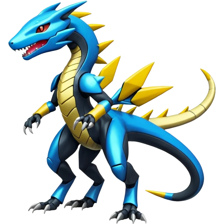 Shiny Cool Futuristic Colorful Salandit-Zeraora-Lombax-Sergal-Genesect-Pokémon, full body emoji