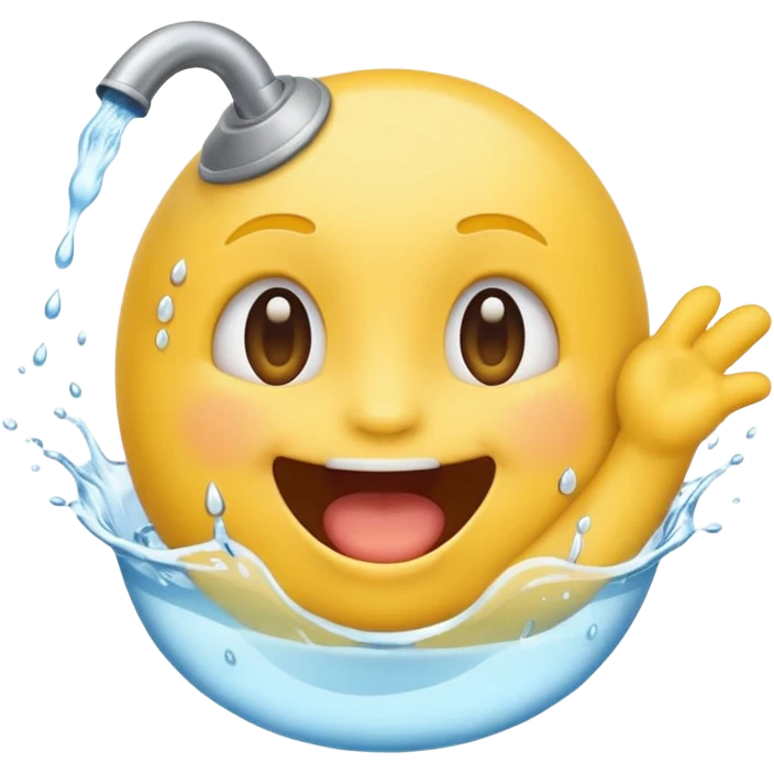 yellow emoji mouth open catching water emoji