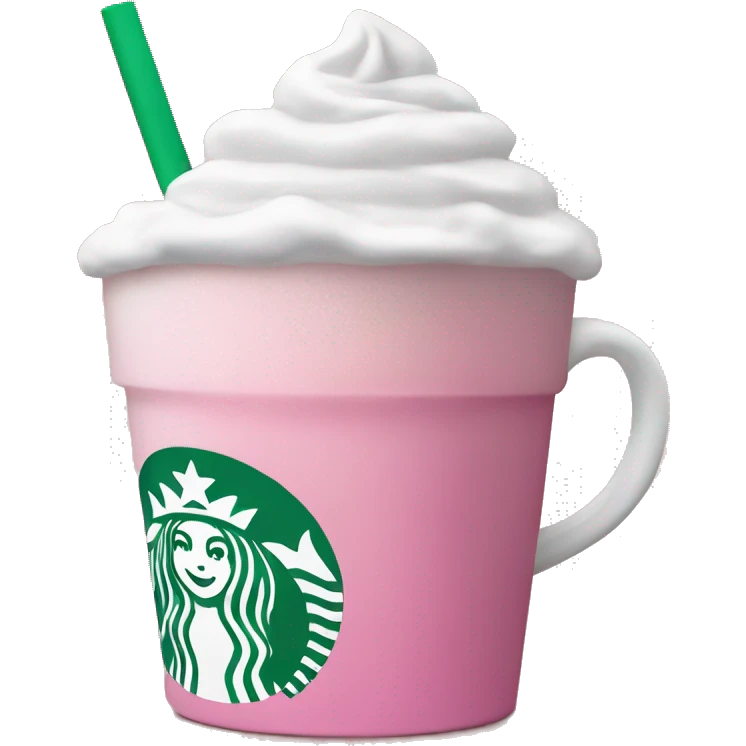 starbucks cup pink drink with cold foam emoji