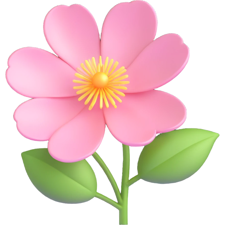 Pearl light pink flower emoji