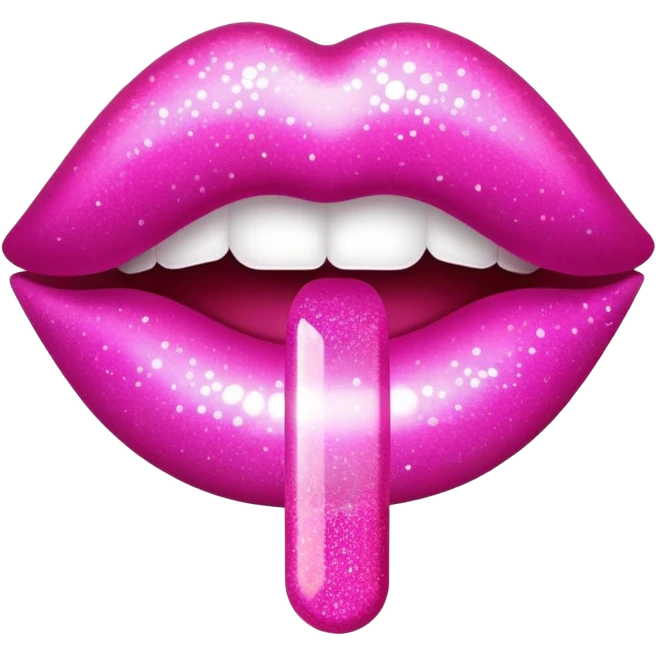 Beautiful lipgloss glittery emoji