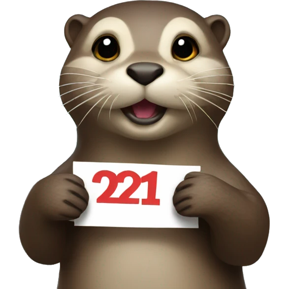 otter holding a sign that says 27 DAYS emoji