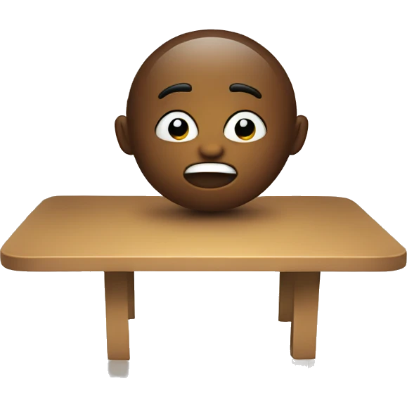 a face dancin over a table emoji