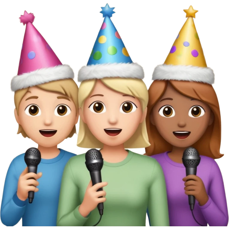 3 amigas en un karaoke cantando emoji