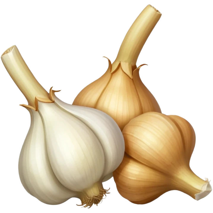 two garlic 45 degrees no need the green thingy emoji