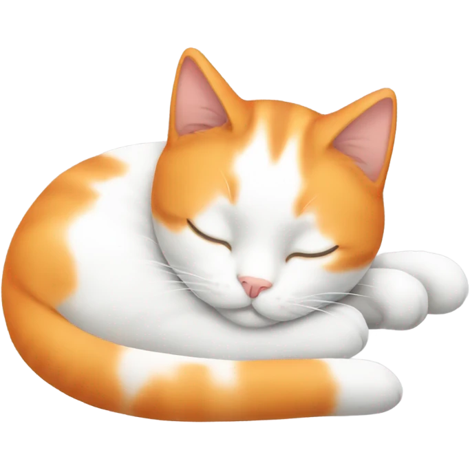 Cat sleeping white orange with long ears emoji