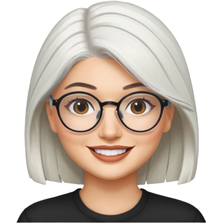 kylie jenner with white hair and glasses emoji
