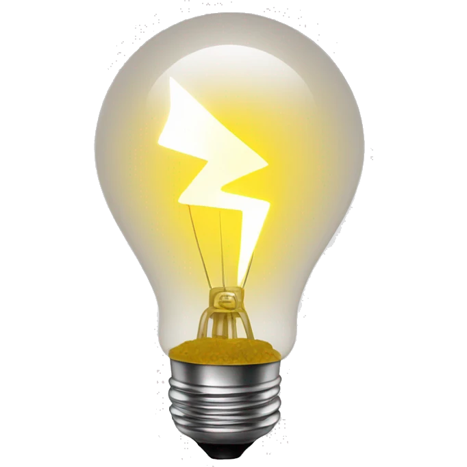a bulb with a lightning bolt emoji