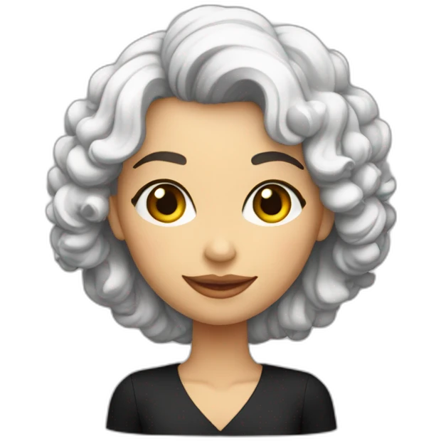 Mulher branca de vestido cor preta emoji