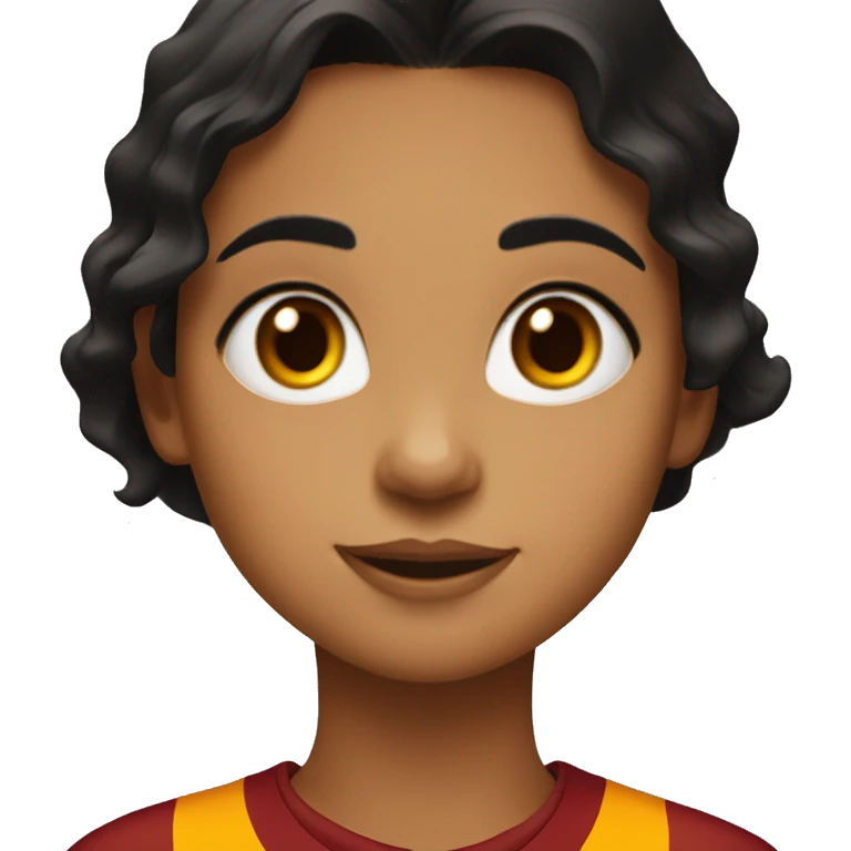 girl with wavey black hair brown eyes and galatasaray shirt emoji