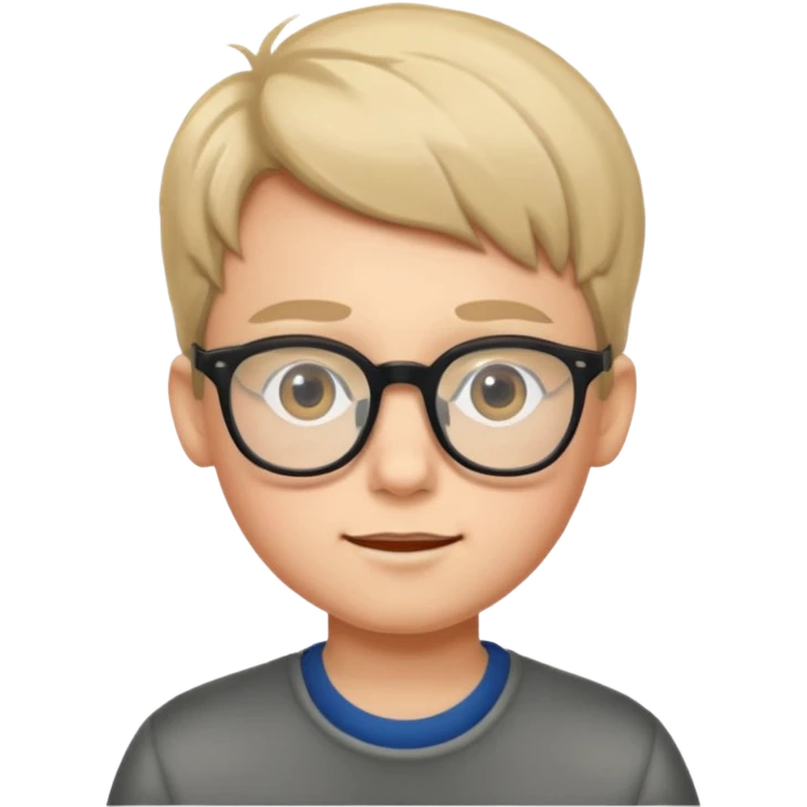 realistic portrait of boy with glasses emoji