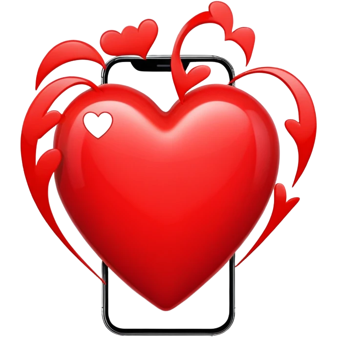 smartphone with a big heart emoji