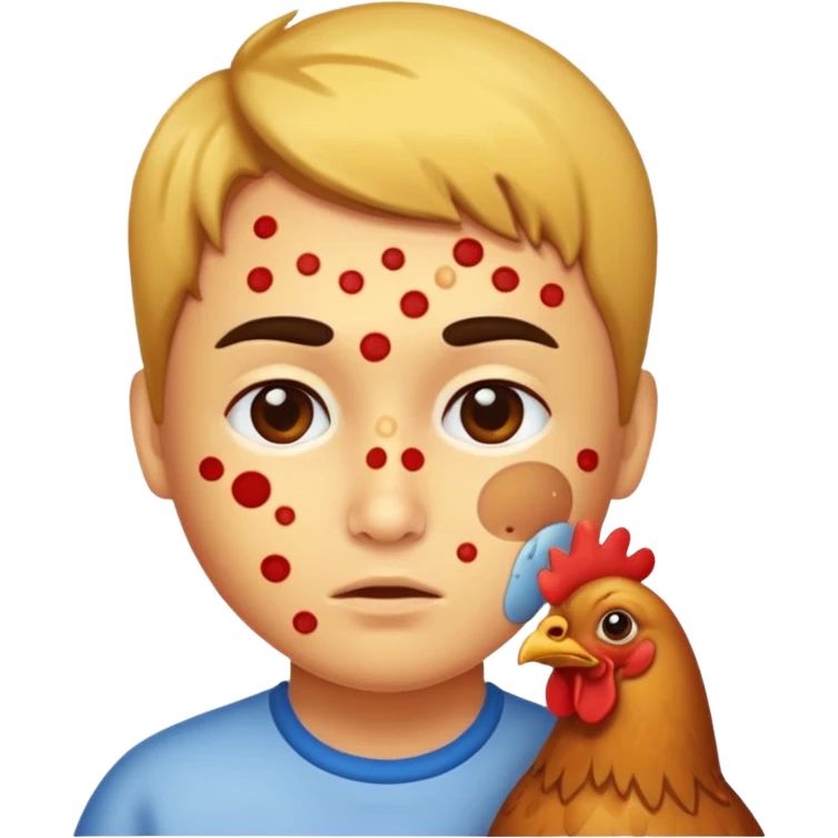 person with chicken pox on their face emoji
