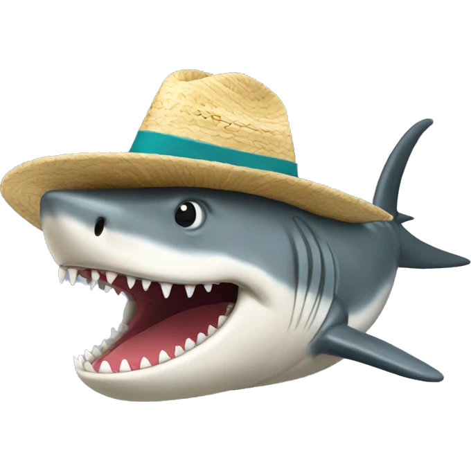 Tiburón con sombrero de copa  emoji